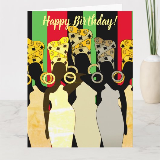 Melanin Queen African American Birthday Card Kaart (Voorkant)
