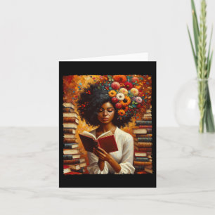 Melanin Queen Afro Vrouwen Opgeleide Leesboek Zwar Kaart