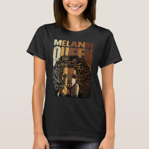 Melanin Queen Black History Maand Afro African Pri T-shirt