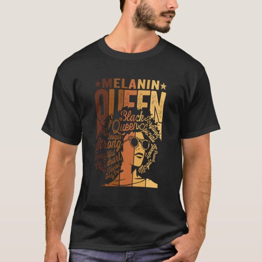Melanin Queen BLM African strong Black Na T-shirt (Voorkant)
