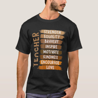 Melanin Teacher Black History Maand African Black T-shirt