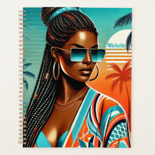 Melanin Woman - Braided Half Up - Tropical