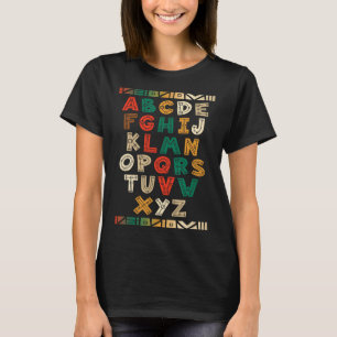 Melanine Alfabet Black History Month Afrika Onderw T-shirt