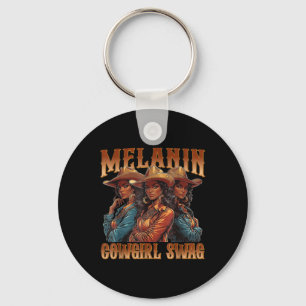 Melanine Cowgirls Swag Zwarte Geschiedenis Afrikaa Sleutelhanger