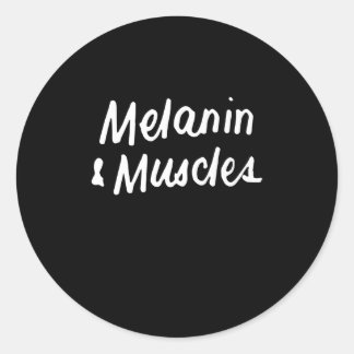 Melanine en Muscles Black zijn prachtig vormgegeve Ronde Sticker