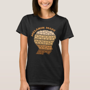 Melanine Gemaakt Hart Vrouwen Meisjes Zwart Hist T-shirt