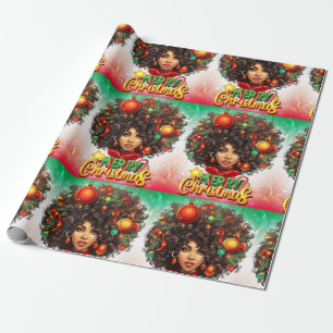Melanine Kerstmis Zwart Koningin Melanine Vrouw Xm Cadeaupapier