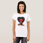 Melanine Magic: Zwarte Koningin Rocking Heart Shad T-shirt (Voorkant volledig)