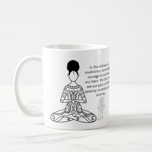 Mélanine Méditation Citation Motivative Café Mug (Gauche)