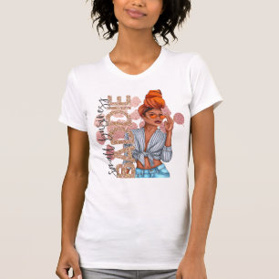 Melanine Nep Glitter Chic Zwart Zakenvrouw T-shirt