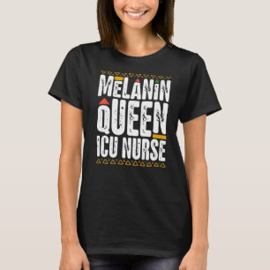 Melanine Queen ICU Verpleegster Zwart Geschiedenis T-shirt
