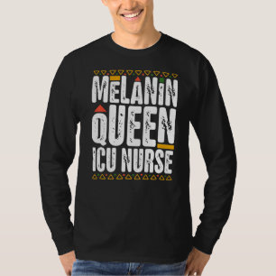 Melanine Queen ICU Verpleegster Zwart Geschiedenis T-shirt