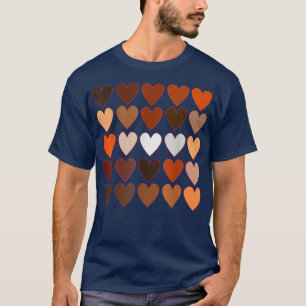 Melanine Skin Tone Hearts, wees aardig, zwart trot T-shirt