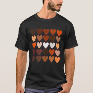 Melanine Skin Tone Hearts, wees aardig, zwart trot T-shirt