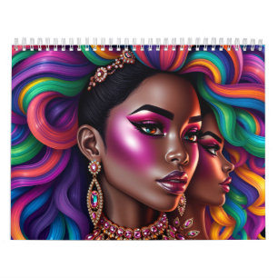 melanine zwarte koningin Afro-Amerikaanse vrouw zu Kalender