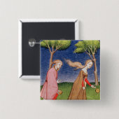 Melanion races tegen Atalanta Vierkante Button 5,1 Cm (Voorkant /achterkant)