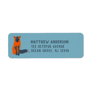 Melanistic Fox Dierenvrienden Return Address Etiket