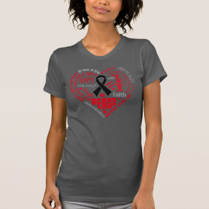Melanoma Awareness Heart Words T-shirt