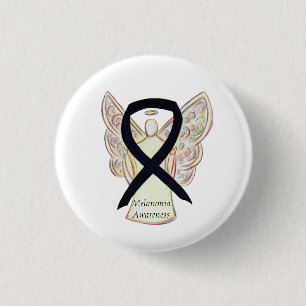 Melanoma Awareness Ribbon Angel Custom Pin Ronde Button 3,2 Cm