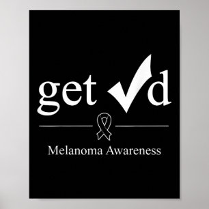 Melanoma Black Awareness Ribbon Poster