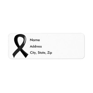 Melanoma Black Ribbon 3 Etiket