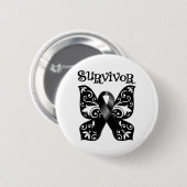Melanoma Butterfly Survivor Ronde Button 5,7 Cm (Voorkant /achterkant)