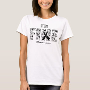 Melanoma Cancer Awareness Fine Ribbons - in deze F T-shirt