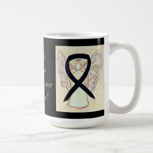 Melanoma Cancer Awareness Ribbon Angel Custom Mok