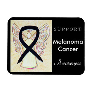 Melanoma Cancer Awareness Ribbon Angel Magnet Magneet