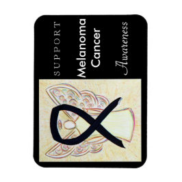 Melanoma Cancer Awareness Ribbon Angel Magnet Magneet