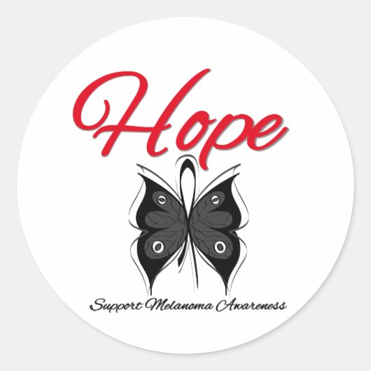 Melanoma Hope Butterfly Ronde Sticker (Voorkant)