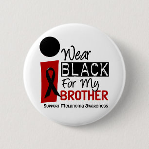 Melanoma ik Draag zwart voor mijn broer 9 Ronde Button 5,7 Cm