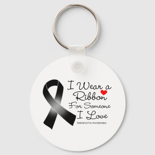 Melanoma Ribbon iemand waar ik van hou Sleutelhanger (Voorkant)