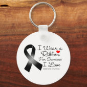 Melanoma Ribbon iemand waar ik van hou Sleutelhanger (Voorkant)