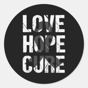 Melanoma Skin Cancer Awareness Black Ribbon Motiva Ronde Sticker