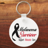 Melanoma Survivor Ribbon Sleutelhanger (Voorkant)