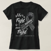 Melanoma's weten dat haar strijd onze strijd is t-shirt (Design voorkant)