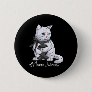 Melanoom Awareness Maand Zwart Lint Kat Ronde Button 5,7 Cm