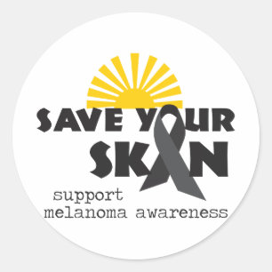 Melanoom-bewustzijn ondersteunen ronde sticker