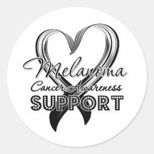 Melanoom-bewustzijn ondersteunen ronde sticker