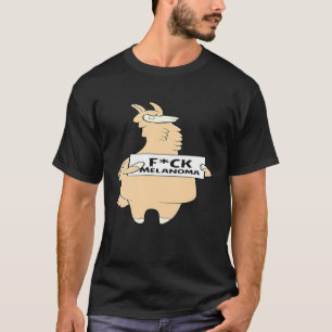 Melanoom Bewustzijn Ontwerp Lama FCK Teken T-shirt