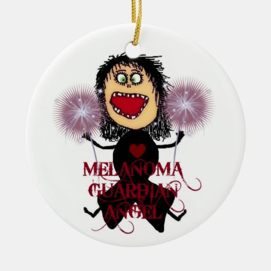 Melanoom Cancer Guardian Angel Keramisch Ornament (Voorkant)