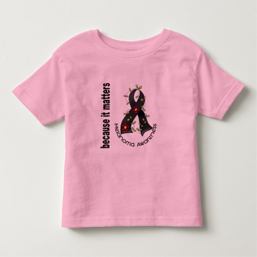 Melanoom Huidkanker Bloedvat Lint 3 Kinder Shirts (Voorkant)