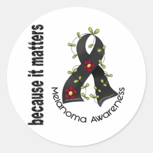 Melanoom Huidkanker Bloemlint 3 Ronde Sticker