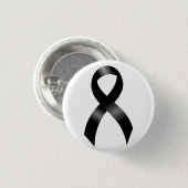 Melanoom | Huidkanker - Zwarte lint Ronde Button 3,2 Cm (Voorkant /achterkant)