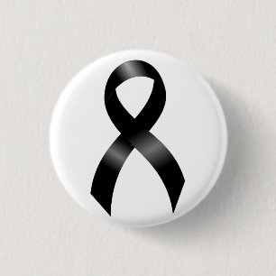 Melanoom   Huidkanker - Zwarte lint Ronde Button 3,2 Cm