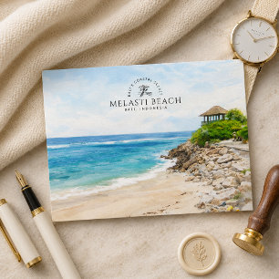 Melasti-strand Bali, Indonesië, Aquarel Souvenir Briefkaart