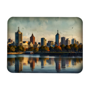Melbourne aquarel kunst magneet