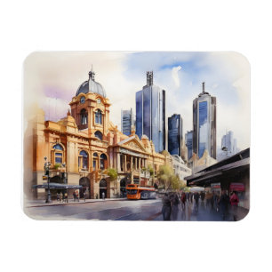 Melbourne aquarel kunst magneet