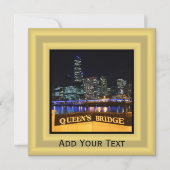Melbourne Australia CBD Lights over Queen's Bridge Kaart (Voorkant)